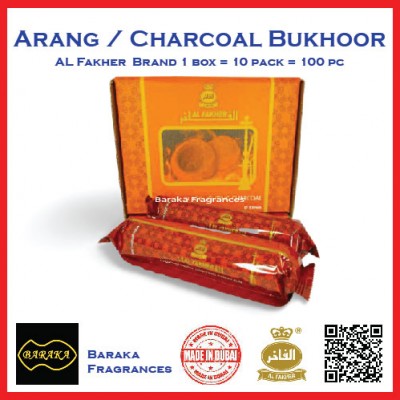 ARANG BUKHOOR   CHARCOAL FOR BUKHOOR FROM AL FAKHER 1 BOX