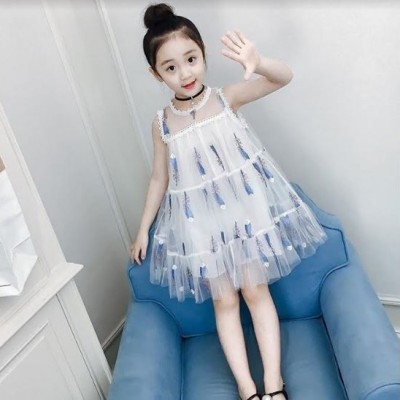 GIRL DRESS SUMMER NEW KOREAN STYLE PRINCESS DANCE GAUZE SKIRT FLUFFY