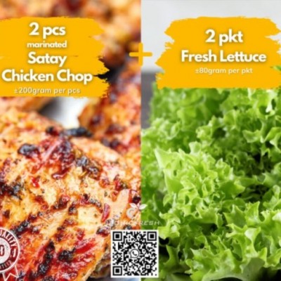 COMBO 2pack Satay Chicken Chop + 2pack Lettuce