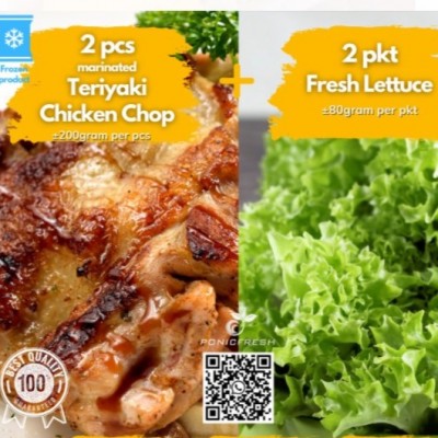 Combo 2 Teriyaki Chicken Chop + 2 pack Lettuce