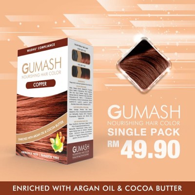 GUMASH NOURISHING HAIR COLOUR - COPPER (PEWARNA RAMBUT SAH SOLAT)