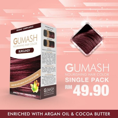 GUMASH NOURISHING HAIR COLOUR - BURGUNDY (PEWARNA RAMBUT SAH SOLAT)