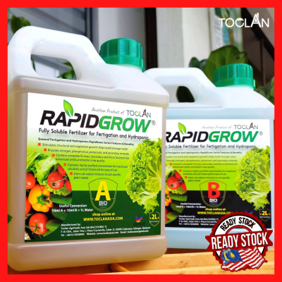 RapidGrow 4L Liquid -  Baja AB   Hidroponik   Fertigasi   Sayuran (2L A + 2L B)