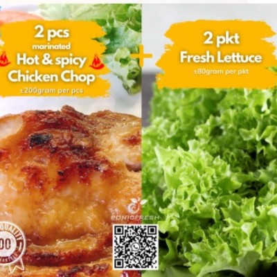 Combo 2 Hot&Spicy Chicken Chop + 2 pack Lettuce