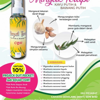 MINYAK TERAPI KAYU PUTIH & BAWANG PUTIH  100ML