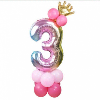 NUMBER 3 BIRTHDAY BALLOON PARTY CROWN