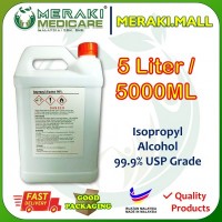 Isopropyl Alcohol 99% USP Grade - Rubbing Alcohol(Antiseptic)  Disinfectant (IPA) -5L IPA