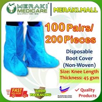 BOOT COVER SINGLE ELASTIC BANDS NON-WOVEN 45 GSM -20 Pieces 10 Pair PAP-BCV-SGE-BLU
