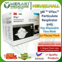 3M VFlex Particulate Respirator 9105 N95 - Disposable Face Mask - 50 Pieces Box 3M