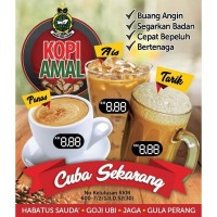 [KOPI AMAL ORIGINAL] Kopi Bancuh Segera Instant 3-IN-1 Kaw Kaw, Habbatus Sauda, Buang Angin Badan, Lancarkan Pengaliran Darah, dan Buang Toksin melalui Peluh |  [ Pouch 2 x 8 sachets]