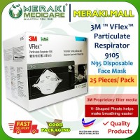 3M VFlex Particulate Respirator 9105 N95 - Disposable Face Mask - 25 Pieces Box 3M