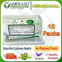 Disposable Sterile Cotton Balls -10 PACKS SET STR-COT-05G-10P