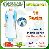 PPE DISPOSABLE Plastic Apron 10 Packs of 100 Pieces PAP-APR-WHT-HD2