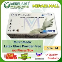 Disposable Latex Gloves Powder-Free - M-ProMedic Gloves (HIGH QUALITY) - 100PCS BOX (BY WEIGHT) SIZE: M