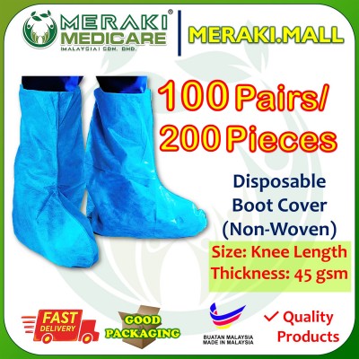 BOOT COVER SINGLE ELASTIC BANDS NON-WOVEN 45 GSM -20 Pieces 10 Pair PAP-BCV-SGE-BLU