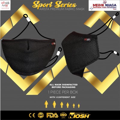 CERTIFIED WASHABLE ARISTA SPORT REUSABLE OUTDOOR PROTECTION HYDROPHOBIC FACE MASK HEADLOOP - NIOSH, CE , FDA, ISO, GMP