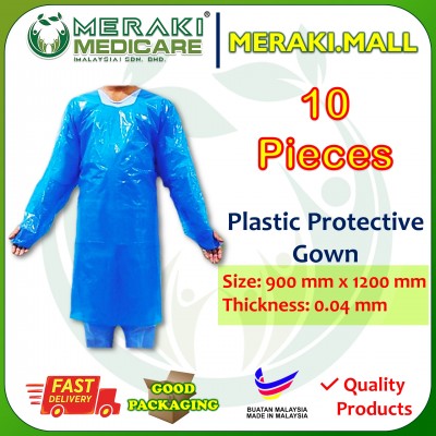 PPE - PLASTIC PROTECTIVE GOWN 10 PCS PACKS PAP-PLA-PRO-GWN
