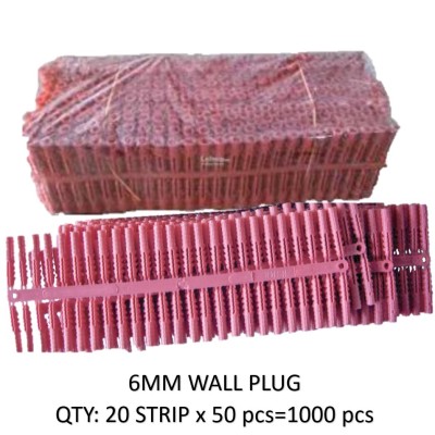6MM PVC WALL PLUG RED