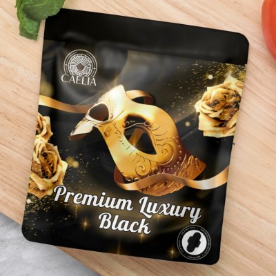 CAELIA ORGANIC BLACK SANITARY PAD PREMIUM LUXURY 24.5CM DAY CARE WINGS