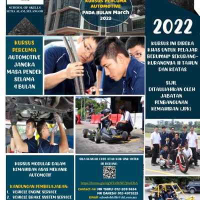 Kemahiran Asas Mekanik Automotif G452-002-2:2018 (MCU-1-14), Geran Penuh boleh didapati