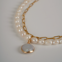 3-in-1 Natural Pearl Square Chain