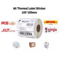 READY STOCK MALAYSIA A6 SIZE (350 PCS) THERMAL PAPER LABEL 10X15 CM STICKER SHIPPING COURIER AIRWAY BILL