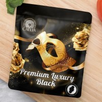 CAELIA ORGANIC BLACK SANITARY PAD PREMIUM LUXURY 24.5CM DAY CARE WINGS